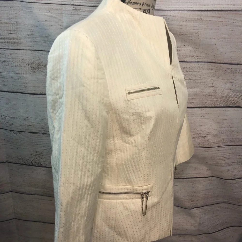 Classiques Entier Atelier Jacket Blazer Zip Silk Size Small Cream
